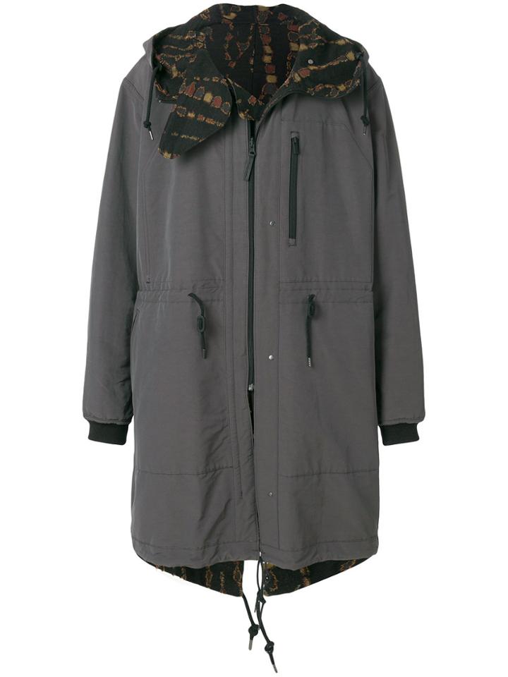 Issey Miyake Men Reversible Oversized Parka - Green