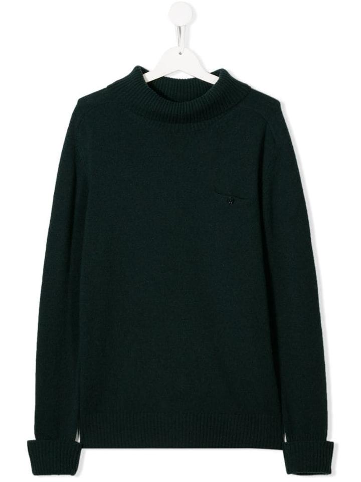 Paolo Pecora Kids Knit Roll Neck Jumper - Green