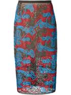 Julien David Exposed Seam Mesh Skirt