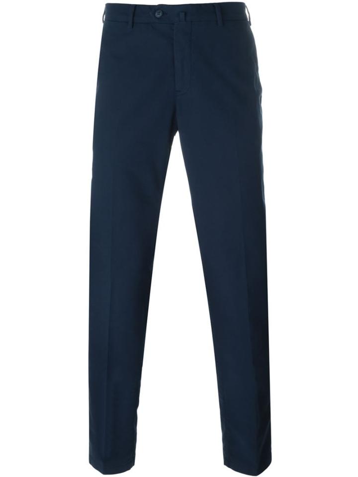 Loro Piana Slim Fit Trousers, Men's, Size: 58, Blue, Cotton/spandex/elastane