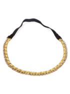 Serpui Embellished Headband, Women's, Yellow/orange, Leather