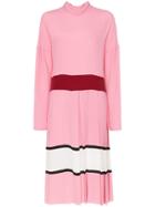 Marni Contrast Waist Pleated Skirt Midi Dress - Pink