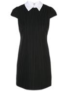 Alice+olivia Pinstripe Shirt Dress - Black
