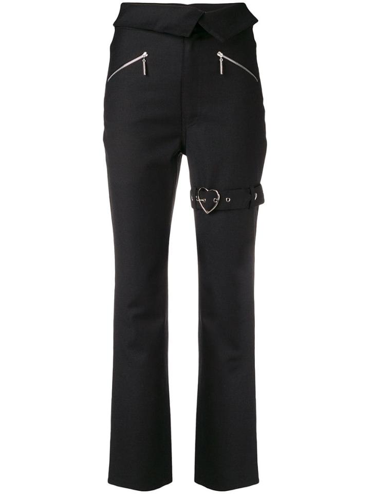 Adam Selman Foldover Buckle Detail Trousers - Black