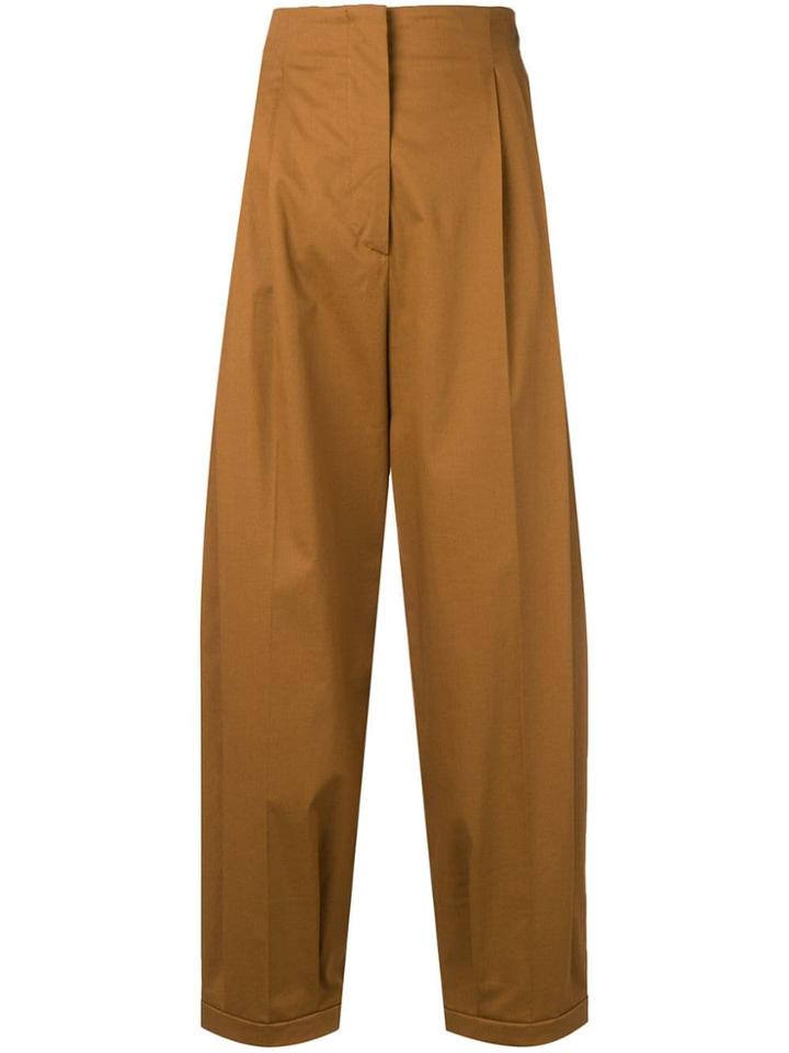 Max Mara High-waisted Loose Fit Trousers - Brown