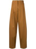 Max Mara High-waisted Loose Fit Trousers - Brown