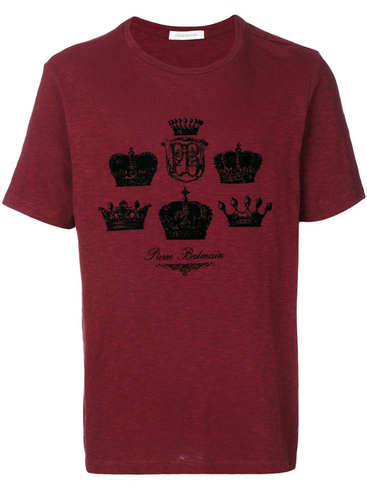 Pierre Balmain Crown Print T-shirt - Pink & Purple