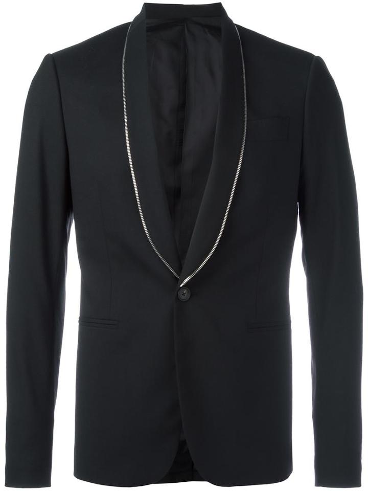 Les Hommes One Button Blazer, Men's, Size: 50, Black, Polyamide/rayon/viscose/wool