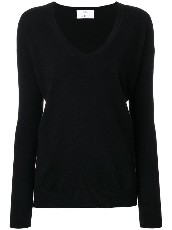 Allude V-neck Jumper - Black