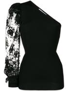 Givenchy One-shoulder Lace Blouse - Black