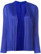 Pleats Please By Issey Miyake Open Pleated Cardigan, Women's, Size: 4, Blue, Polyester