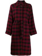Red Valentino Belted Checked Coat