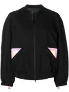 Emporio Armani Print Detail Soft Bomber Jacket - Black