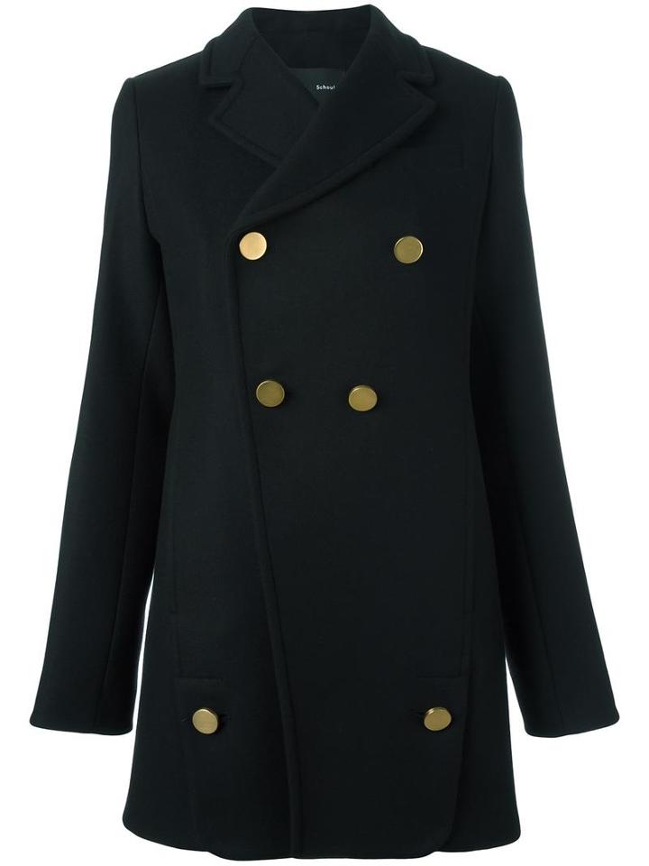 Proenza Schouler Double Breasted Coat, Women's, Size: 2, Black, Wool/nylon/cashmere/polyester