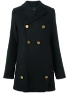 Proenza Schouler Double Breasted Coat, Women's, Size: 2, Black, Wool/nylon/cashmere/polyester