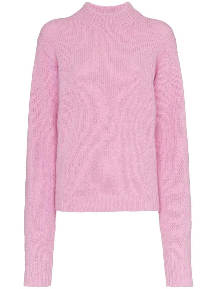 Tibi High Neck Wool Sweater - Pink