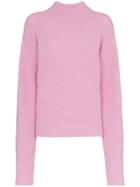 Tibi High Neck Wool Sweater - Pink
