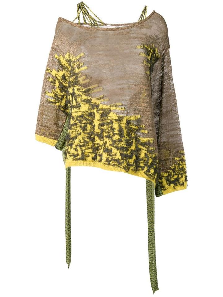 Antonio Marras Asymmetric Knit Mix Top - Green