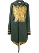 Faith Connexion Contrast Painted Detail Coat, Women's, Size: Small, Green, Cotton