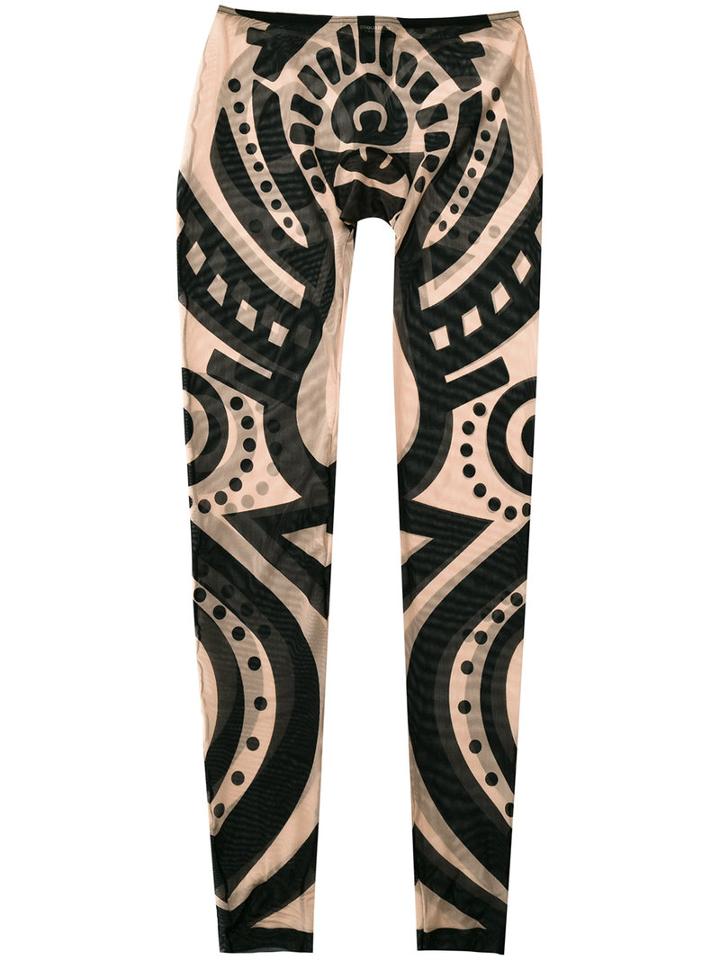 Dsquared2 Tribal Tattoo Leggings, Men's, Size: Medium, Black, Nylon/spandex/elastane