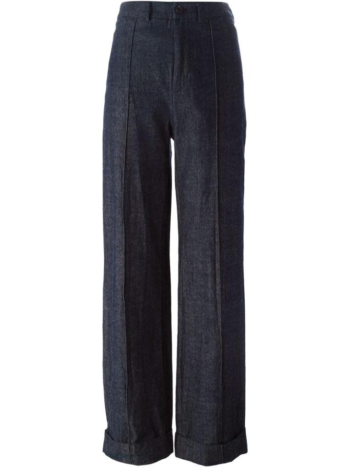 Société Anonyme Wide Leg Denim Trousers, Women's, Size: 46, Blue, Cotton