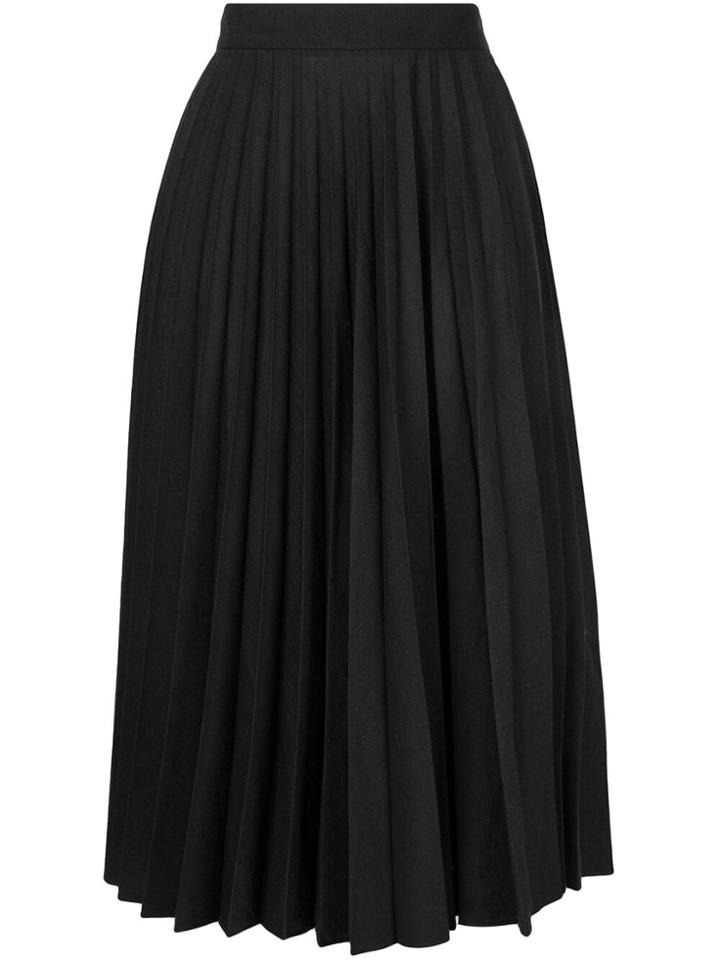 Margaret Howell Pleated Midi Skirt - Black