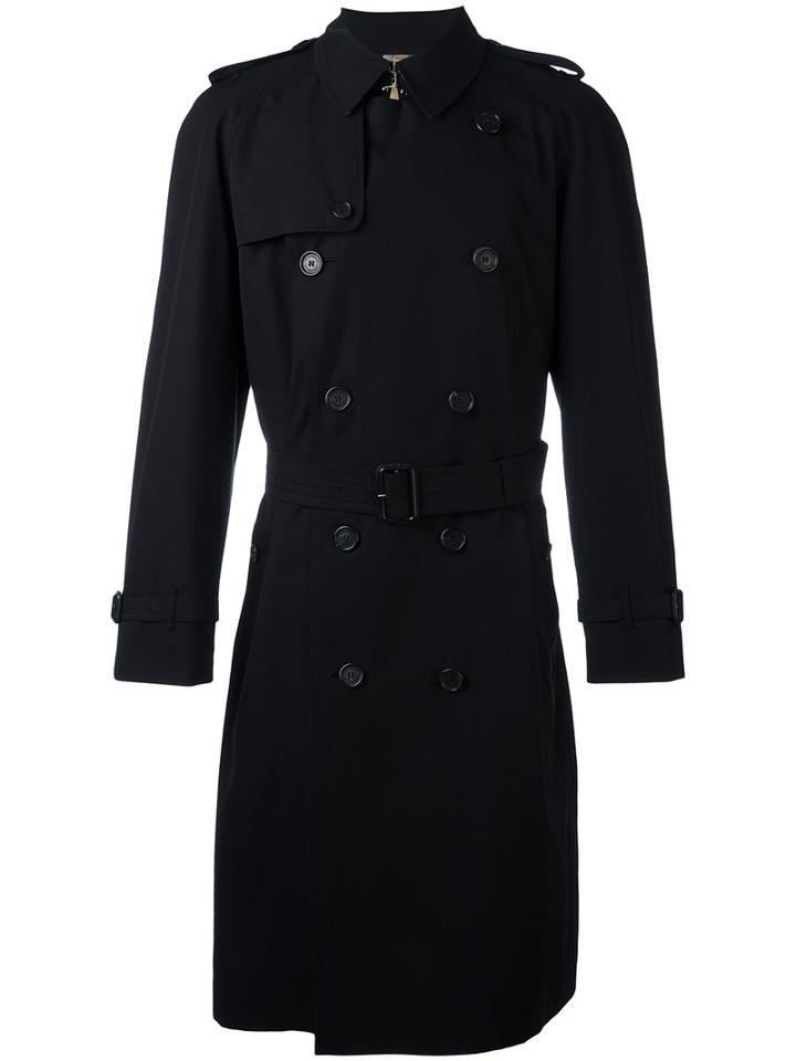 Burberry Medium Westminster Trench Coat, Men's, Size: 48, Black, Cotton/viscose