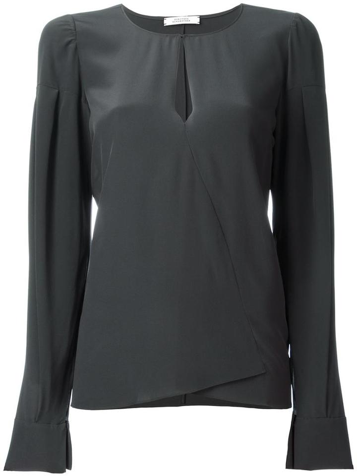 Dorothee Schumacher Keyhole Detail Blouse, Women's, Size: 1, Grey, Silk