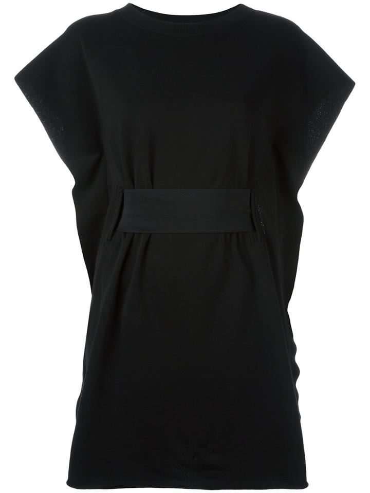 Mm6 Maison Margiela Large Belt Short Dress, Women's, Size: Small, Black, Cotton/spandex/elastane