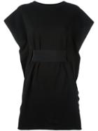 Mm6 Maison Margiela Large Belt Short Dress, Women's, Size: Small, Black, Cotton/spandex/elastane
