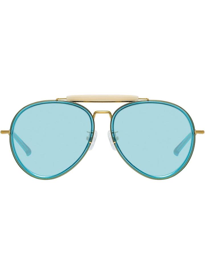 Linda Farrow Aviator Sunglasses - Blue