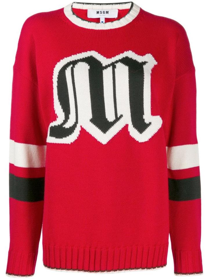 Msgm M Knit Jumper - Red