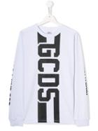 Gcds Kids Teen Logo Sweatshirt - White