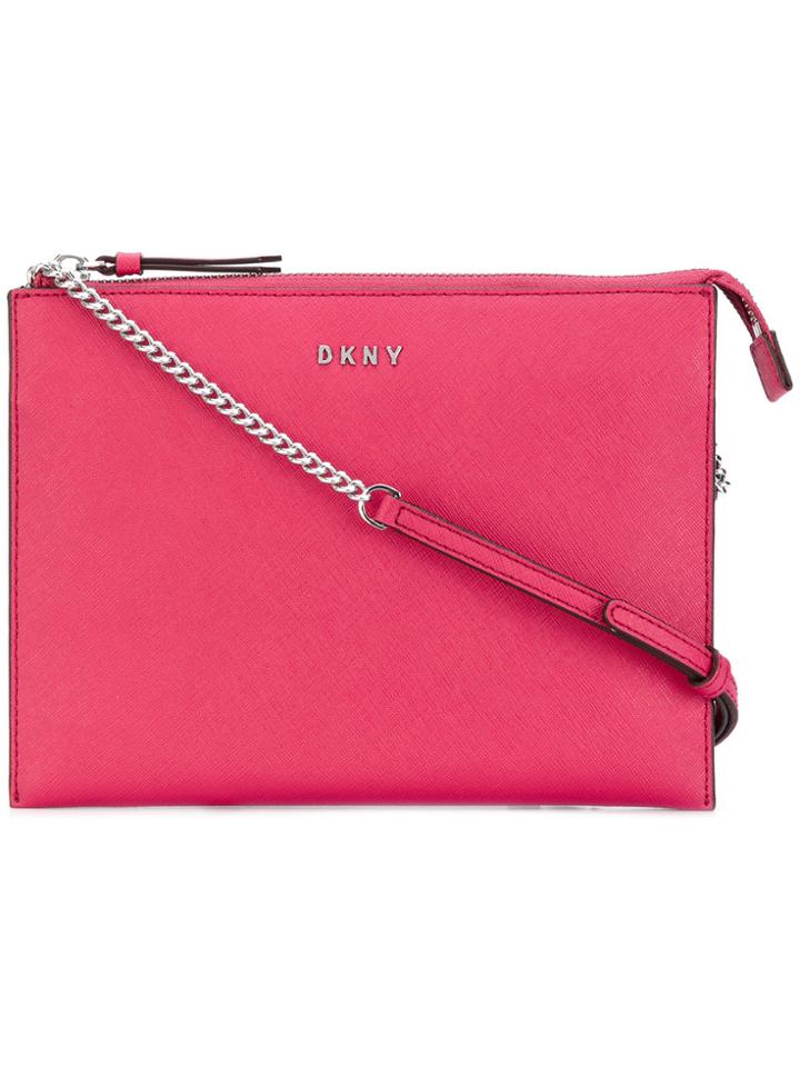 Dkny Flat Top Zip Crossbody Bag - Pink & Purple
