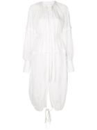 Proenza Schouler Cotton Voile Long Sleeve Dress - White