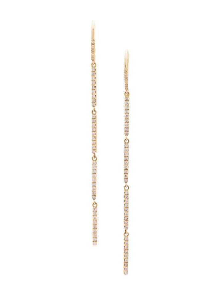 Jennifer Meyer Pavé Stick Drop Earrings - Yellow