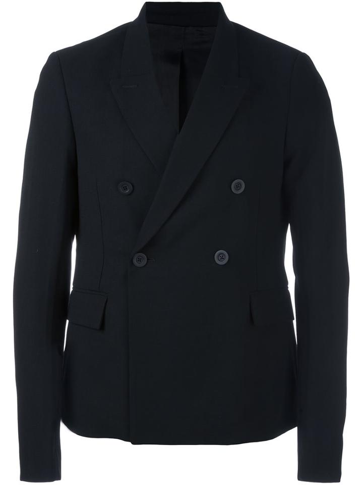 Rick Owens Double Breasted Blazer, Men's, Size: 54, Black, Cotton/cupro/virgin Wool