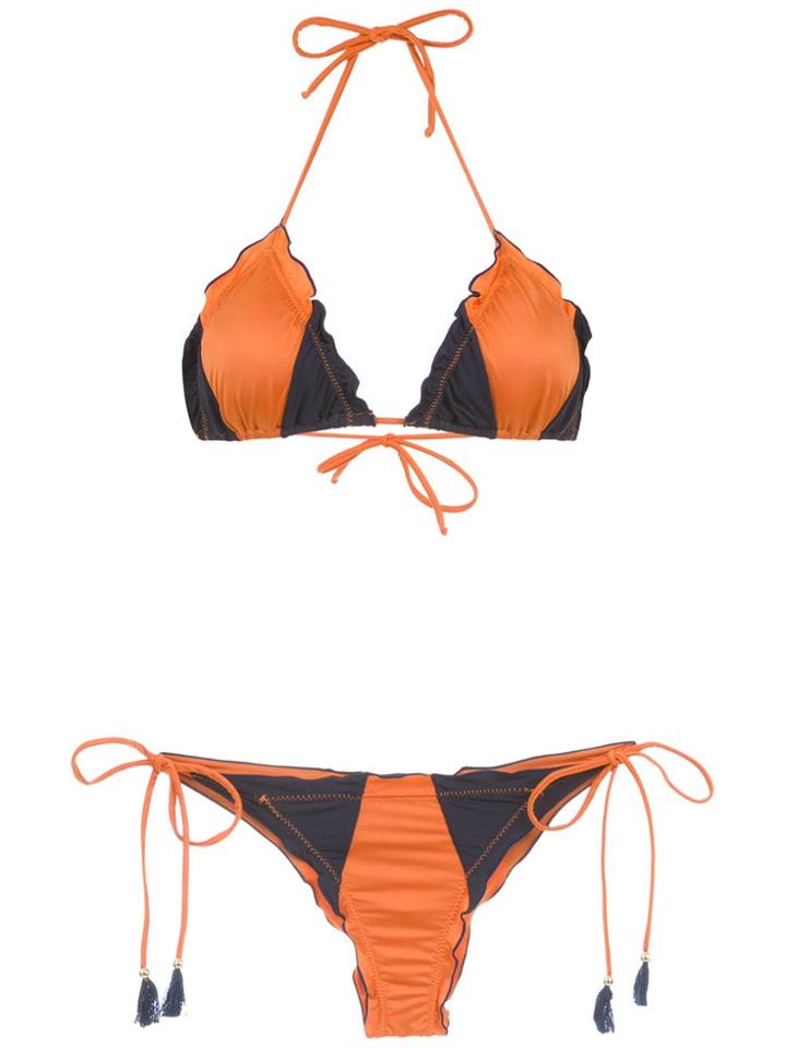 Brigitte Panelled Bikini Set - Blue