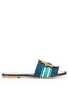 Mr & Mrs Italy Embroidered Sandals - Blue