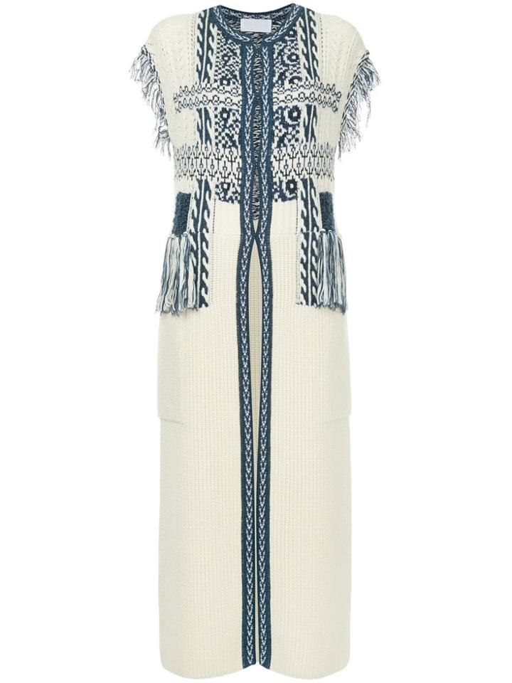 Mame Sleeveless Cardigan Coat - White