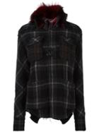 L.g.b. Checked Hooded Coat, Women's, Size: 1, Black, Polyester/wool/other Fibres