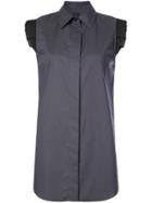 Vera Wang Sleeveless Ruffle-hem Top - Grey