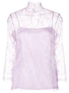 Adam Lippes Layered Lace Top - Pink
