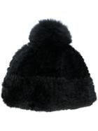 Yves Salomon Mink And Fox Fur Beanie - Black