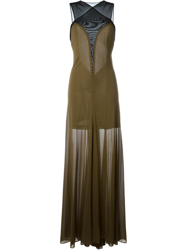 Jay Ahr Sleeveless Gown Dress, Women's, Size: 36, Green, Elastodiene/nylon/viscose/spandex/elastane