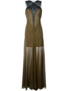 Jay Ahr Sleeveless Gown Dress, Women's, Size: 36, Green, Elastodiene/nylon/viscose/spandex/elastane
