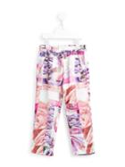Roberto Cavalli Kids Rose Print Trousers, Girl's, Size: 10 Yrs, White