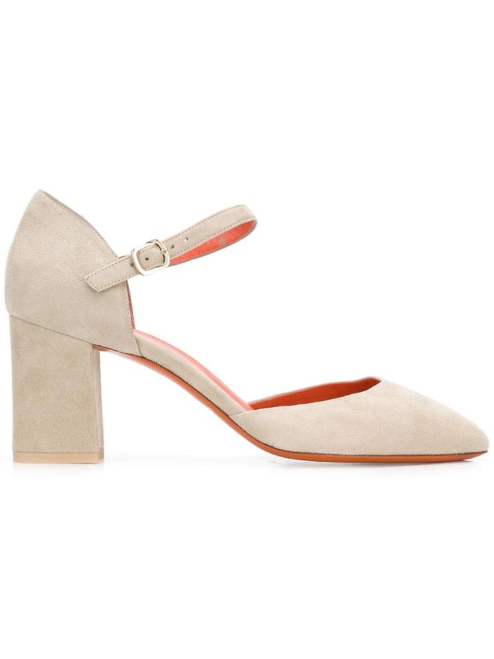 Santoni Chunky Heel Pumps - Neutrals