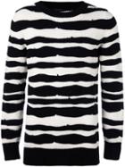 Ann Demeulemeester Grise Striped Crew Neck Jumper