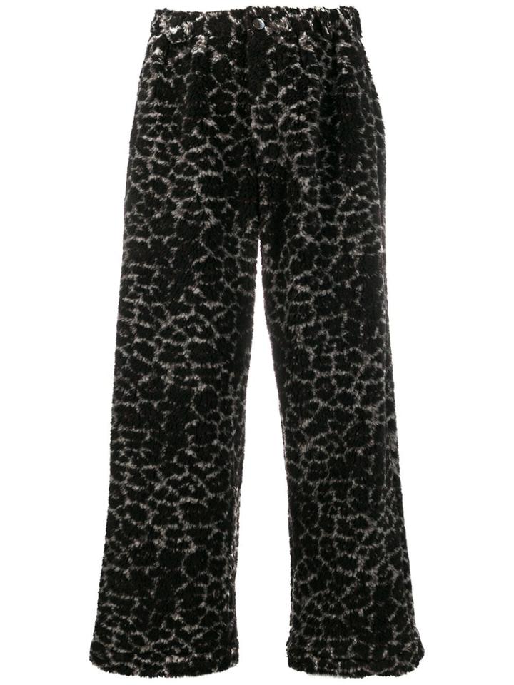 Maryam Nassir Zadeh Faux Fur Leopard-print Trousers - Black